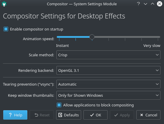 compositor settings